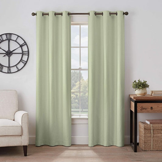 Eclipse Gabriella Grommet Top Curtains for Bedroom, Single Panel, 40" x 108", Sage