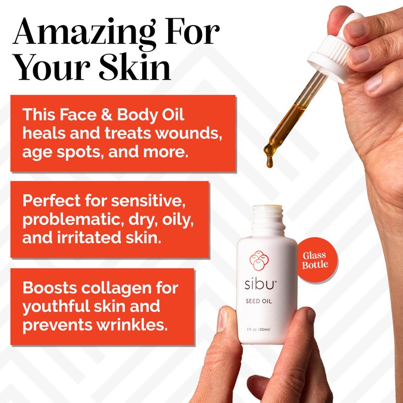 sibu Premium Himalayan Sea Buckthorn Seed Oil, USDA Organic (30ml) – Amazing for Sensitive Skin, Breakouts, & Irritation