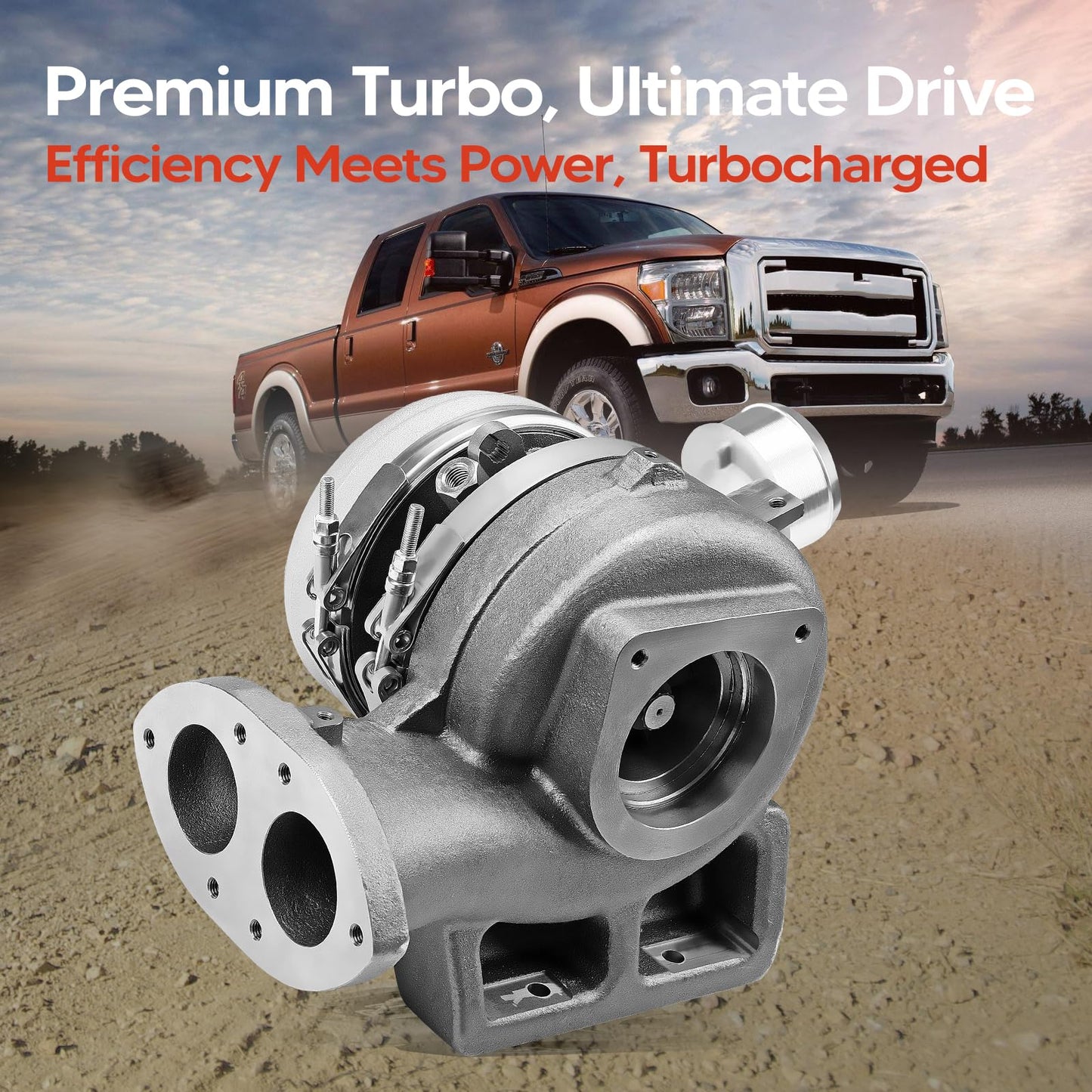 V2S Turbo Turbocharger Kit with Gasket High Pressure Compatible with Ford F-250/250/350/450/550 Super Duty 2008-2010, 6.4L Powerstroke, Replace# 1848300C92,1848300C93