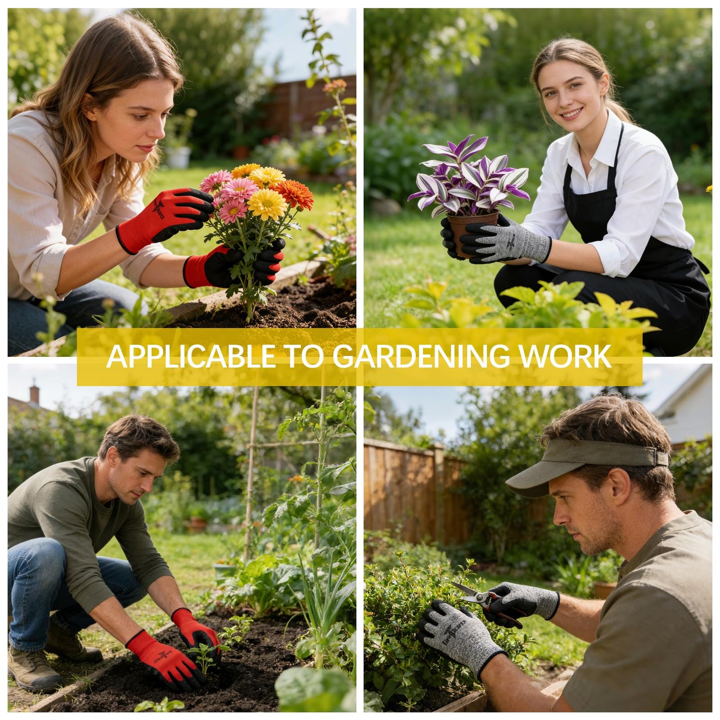 Trendara 24 Pairs gardening gloves guantes de trabajo para hombre work gloves with grip,Breathable latex dipped gloves,Superior to nitrile rubber,Suitable for weeding, construction, outdoor work