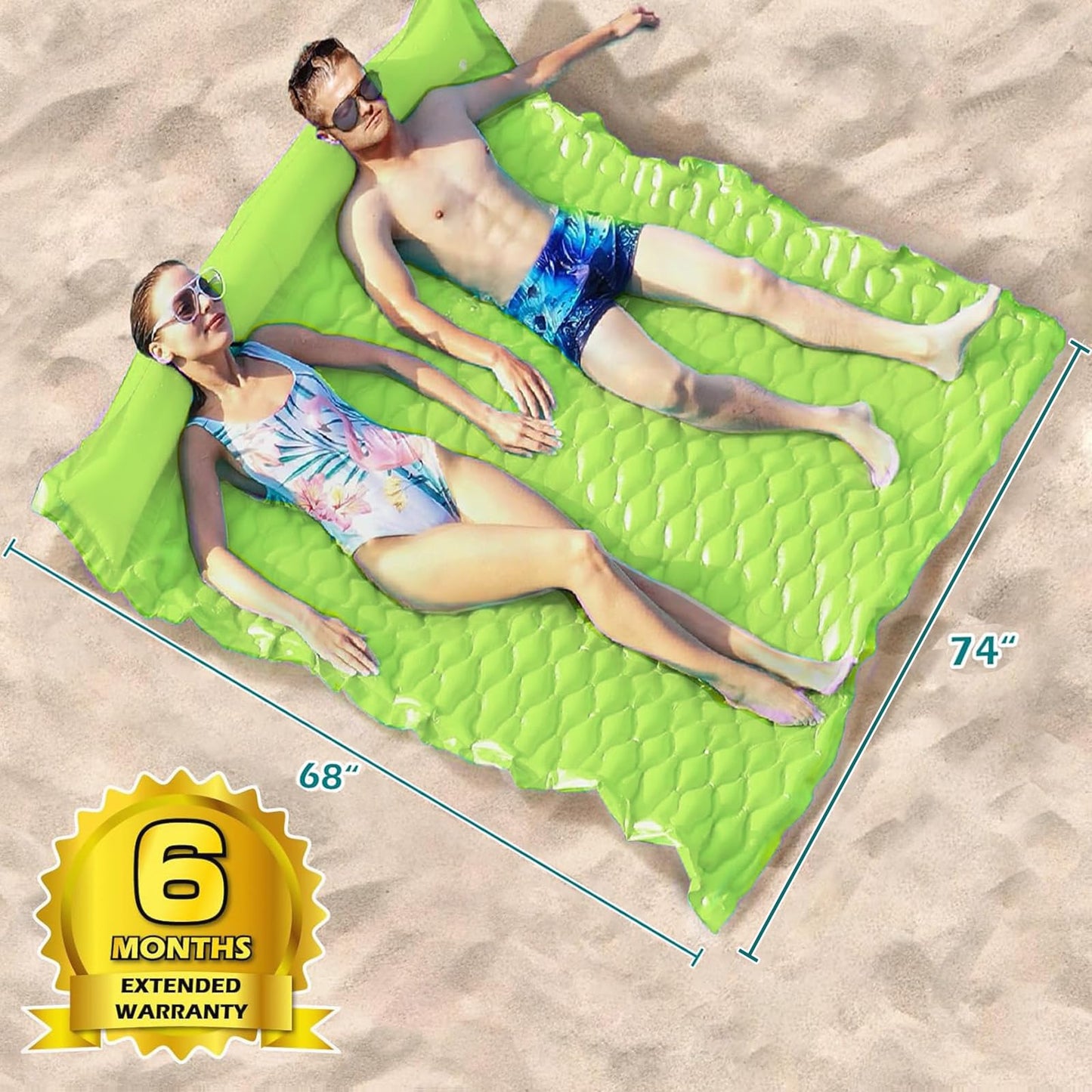 Jasonwell Floating Mat Pool Floats - Giant Inflatable Pool Float Lake Raft Lounge Floating Water Mat for Swimming Pool Floatie Lounger Beach Pool Party Toy for Adults & Kids (CH, XL)