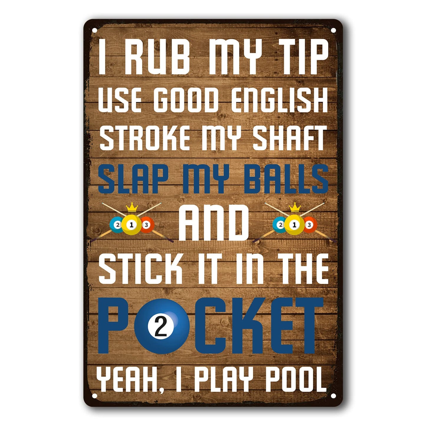 Funny Billiards Tin Sign Pool Table Accessories Pool Room Decor Playing Pool Metal Sign Billiards Gifts For Men Billiard Hall Decoration Signs 8 X 12 Inch