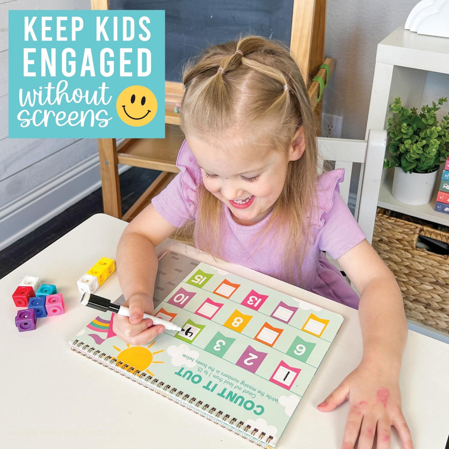 Hadley Designs ABC Tracing Books Kids Ages 3-5, Preschool Workbook Learn to Write, Dry Erase Writing Practice Kids Age 3-5, Letter Tracing Prek Workbook Age 4, Preschool Learning Activities Busy Book