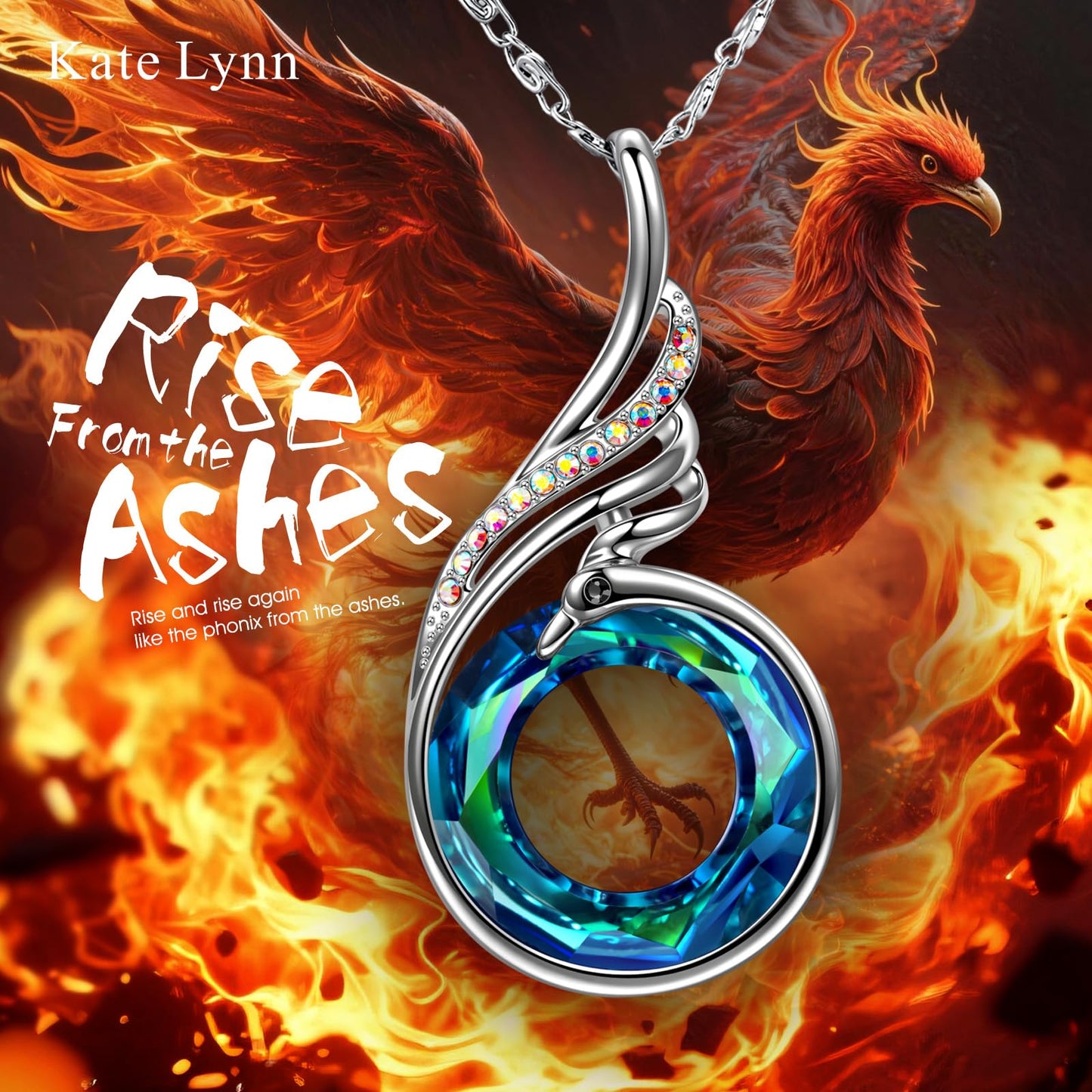 Kate Lynn Phoenix Necklaces for Women Crystal Pendant Necklace Jewelry Birthday Gifts for Women Christmas Mothers Day Gifts for Mom Wife Daughter Gift for Girlfriend Best Friends Lady
