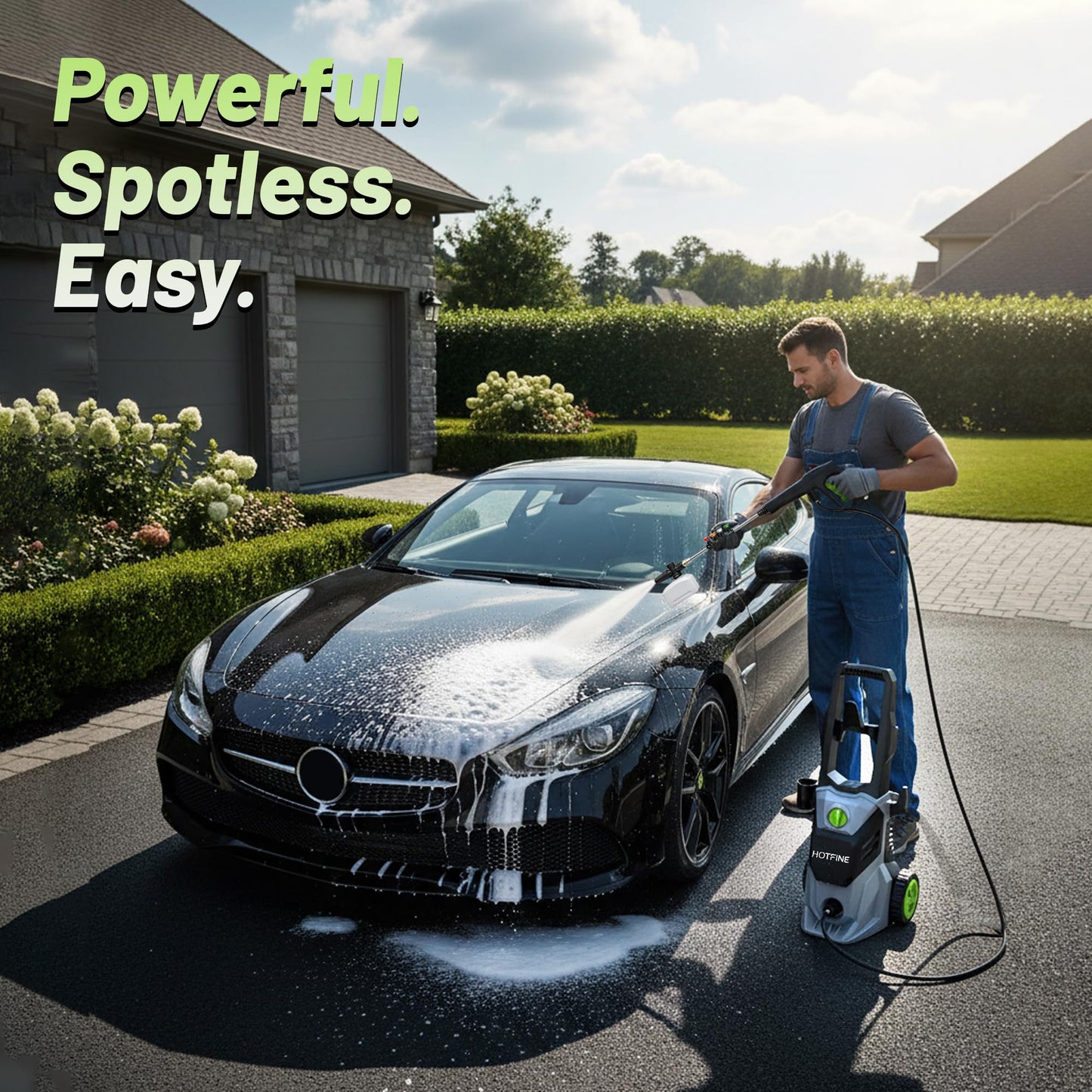 Pressure Washer, Power Washer with Foam Cannon High Pressure Washer for Cars, Decks, Fences, Patios and Driveway,Decks,High Pressure Cleaning Machine with 4 Nozzles