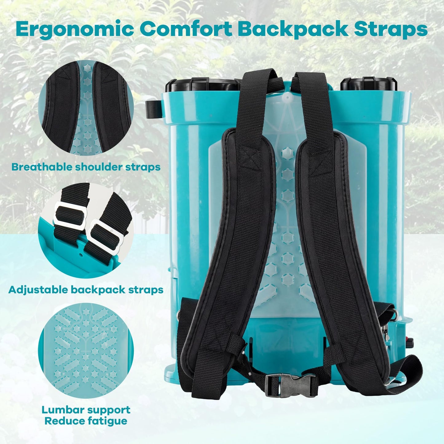 3.17 Gallon Battery Powered Backpack Sprayer, 0-65 PSI Adjustable Pressure, Electric Sprayer with 5 Nozzles and 1 Wands, 18V 2Ah Battery, Wide Mouth Lid for Weeding, Spraying