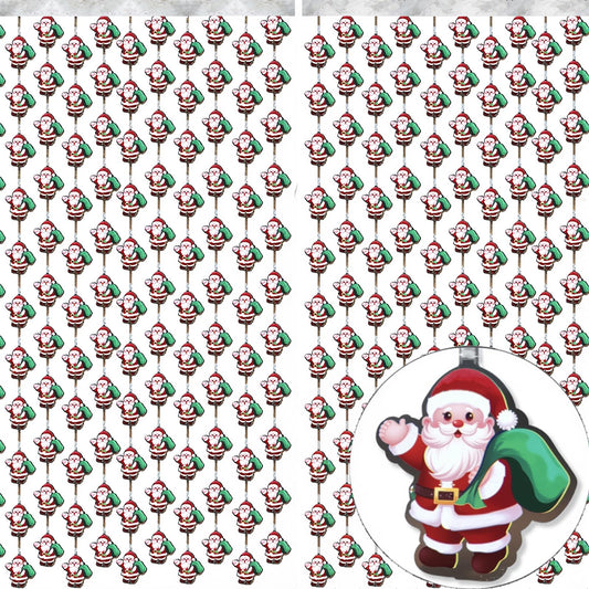 Aimtohome Santa Claus Party Decorations - 2 Packs Silvery Foil Fringe Streamers Curtains for Bachelorette, Birthday Backdrop Decorations,Bridal Shower Party Decorations (3.3x6.6 ft)