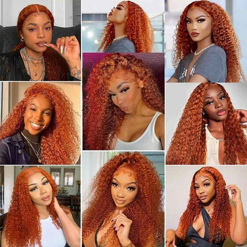 Habiliana Bundles Human Hair 24 26 28 Inch Deep Wave Orange Ginger Bundles 11A Unprocessed Brazilian Virgin Quick Weave Hair Extensions for Black Women