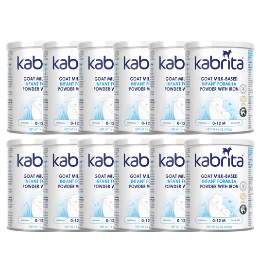 Kabrita Goat Milk-Based Infant Formula Powder, Designed for Gentle Digestion, Gentle Alternative to Cow’s Milk, with Iron, DHA, ARA & Prebiotics, for Infants 0–12 Months, Non-GMO, 14 oz (Pack of 12)