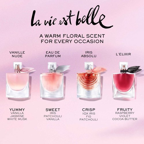 Lancôme La Vie Est Belle La Vie Vanille Nude Eau de Parfum - Long Lasting Fragrance with Notes of Solar Jasmine, Glazed Bourbon Vanilla, White Musk - Floral & Sweet Women's Perfume 1.0 Fl Oz.