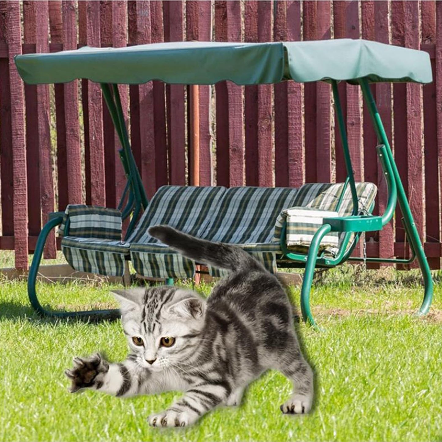 Swing Canopy Replacement, Replacement Canopy for 2 3 Seater Swing, Waterproof UV-Resistant Fabric, for Garden, Patio, Backyard(Green,75x47x7inch/191x120x18cm)