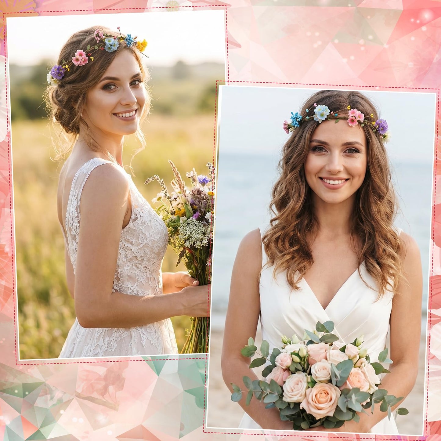 Zeyune 20 Sets Summer Tea Party Favor Flower Crowns Making Kit, Make Your Own Flower Crown Wreath Garland Headbands Craft Kit Handmade DIY Fairy Floral Hair Accessories Gift for Women(Daisy)