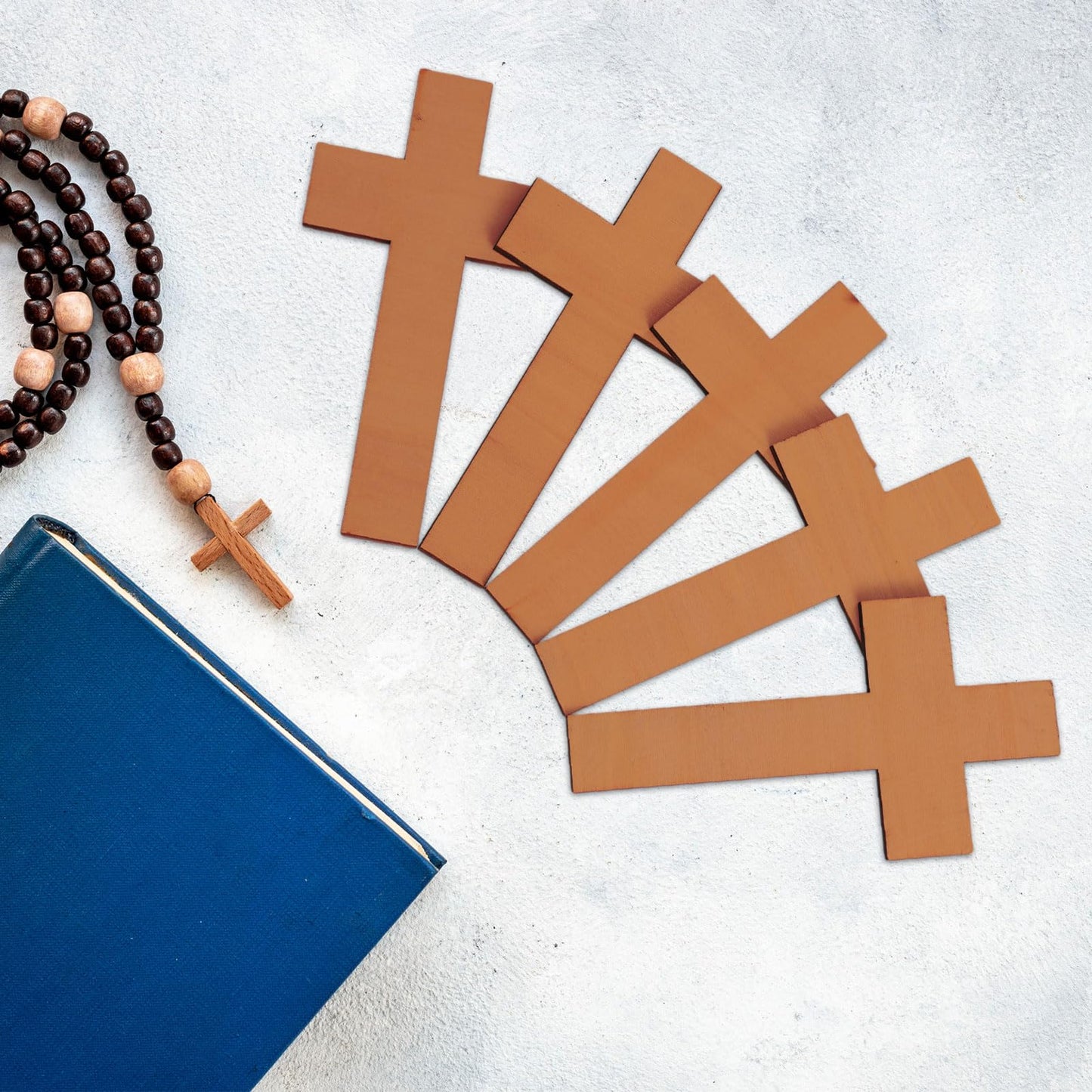 Gerrii Wooden Cross for Craft Unfinished Cross Shaped Religious Cutout Bulk Nativity Baptism Centerpiece Ornaments DIY Project Church Sunday First Communion(6 x 3 Inches,24 Pcs)