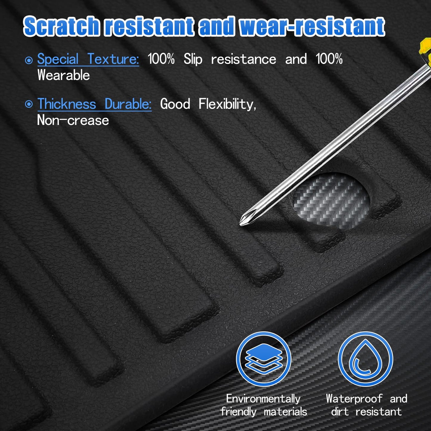 Trunk Tailgate Mat for Tesla Model Y 2021-2025, KUNIST Trunk Protector Mat [Durable TPE] All Weather Trunk Door Liners Model Y Accessories, Black (Not Fit 2025-2026 New Model Y Juniper)