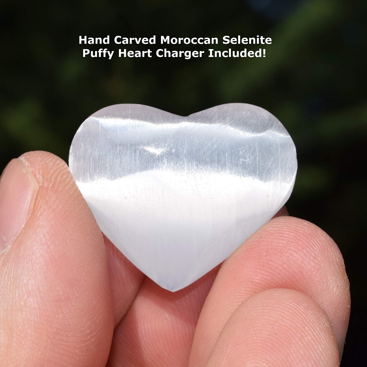Zenergy Gems CHARGED 6.5" Amethyst Crystal Bracelet Tumble Polished Stretchy + Selenite Heart Charging Crystal (OPEN & HEAL THE HEART CHAKRA - SOOTHE HURT, LONELINESS & ANXIETY)