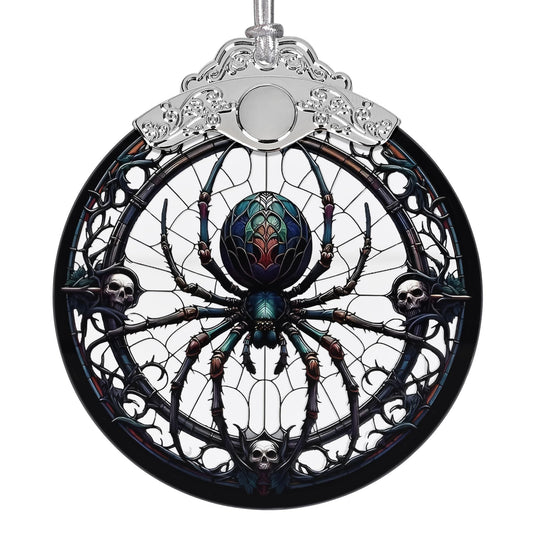 2025 Ornaments for Christmas Tree, Zmoicky Stained Glass Hanging Ornament, Christmas Ornaments Clearance, Gift Exchange Ornament, Bauble Present - Spider