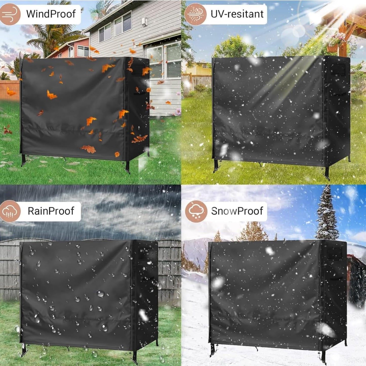 Outdoor Swing Covers 3 Seater Waterproof Patio Hammock Garden Porch Swing Cover Garden Glider Chair Cover UV Resistant Swing Canopy Covers All Weather Protection (87 x 49 x 67inch)