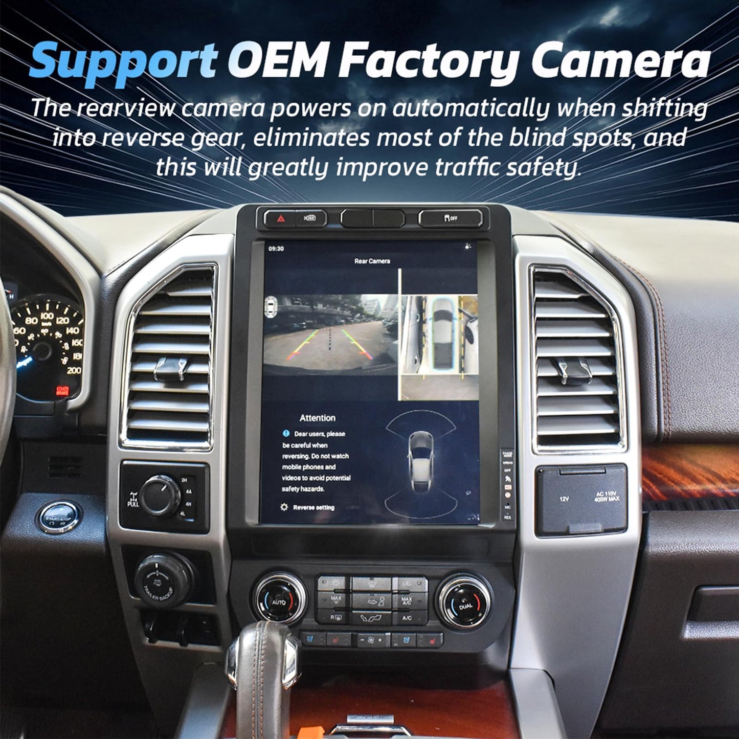 12.1 Inch Android 13 Car Radio for Ford F150 2015-2022 F250 F350 F450 2017-2022,Snapdragon 665 Car Stereo Upgrade,Tesla Style Touch Screen Head Unit Carplay,Android Auto,WiFi,4G,AM FM,Fast Boot