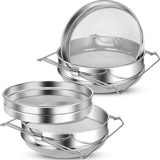 2 Set Honey Strainer for 5 Gallon Bucket Stainless Steel Honey Filter Double Strainer Bee Keeping Equipment Filter Bee Keeping Extract Tools