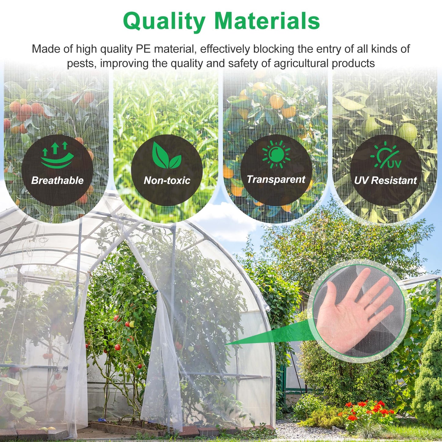 Fippy 10 X 33FT Garden Mesh Insect Netting Pest Barrier, Garden Bug Netting Plant Mesh for Raised Beds Blueberry Bushes, Figs, Plants, Vegetables Protection