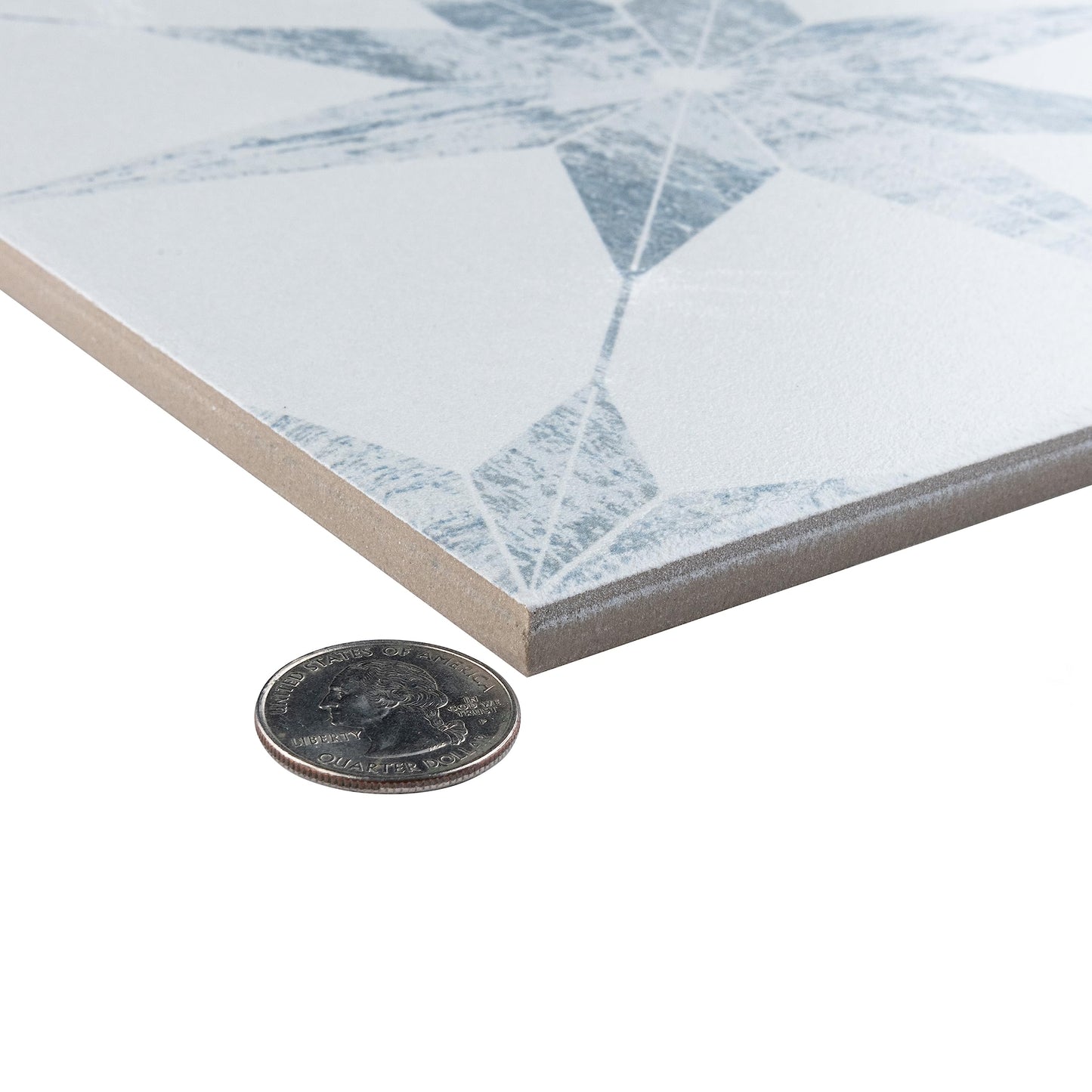 Cassis Stella White 9-3/4" x 9-3/4" Porcelain Floor and Wall Tile
