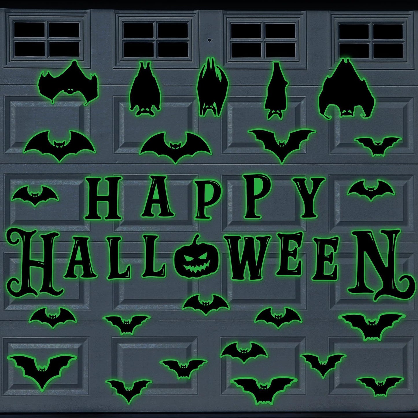 Lonfliness 45Pcs Halloween Garage Magnets Door Decorations Happy Halloween Reflective Black Bat Magnetic Refrigerator Stickers Holiday Magnet Large Decals for Halloweens Outdoor Funny Car Party Decor