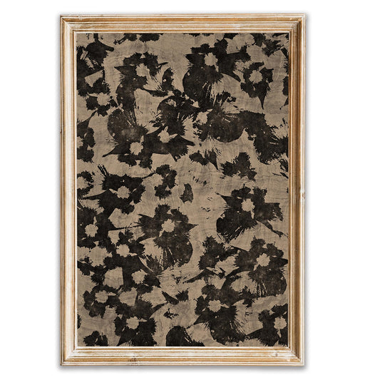 Abstract Canvas Wall Art Neutral Abstract Floral Print Vintage Minimalist Modern Neutral Botanical Wall Art Hand Painted Black Blooming Flowers Artwork Poster for Living Room Bedroom Office Unframed