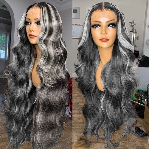 Habiliana Bundles Human Hair 22 24 26 Inch Body Wave P4/GREY Human Hair Bundles 11A Unprocessed Brazilian Virgin Quick Weave Hair Extensions for Black Women