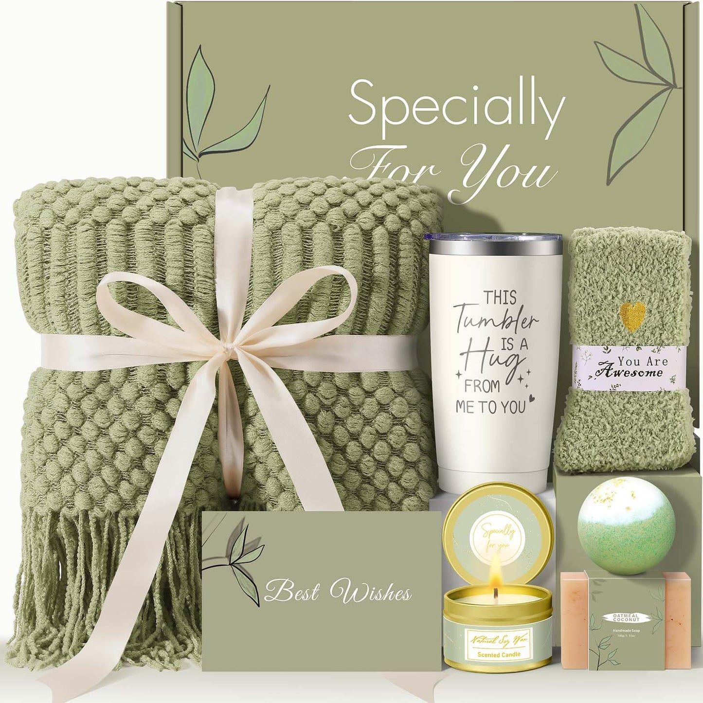 Uwingess Get Well Soon Gift Baskets for Women Self Care Gifts, Spa Care Package After Surgery Inspirational Thinking of You Sympathy Gifts,Christmas Birthday Gift for Women Friends Mom Sister Grandma
