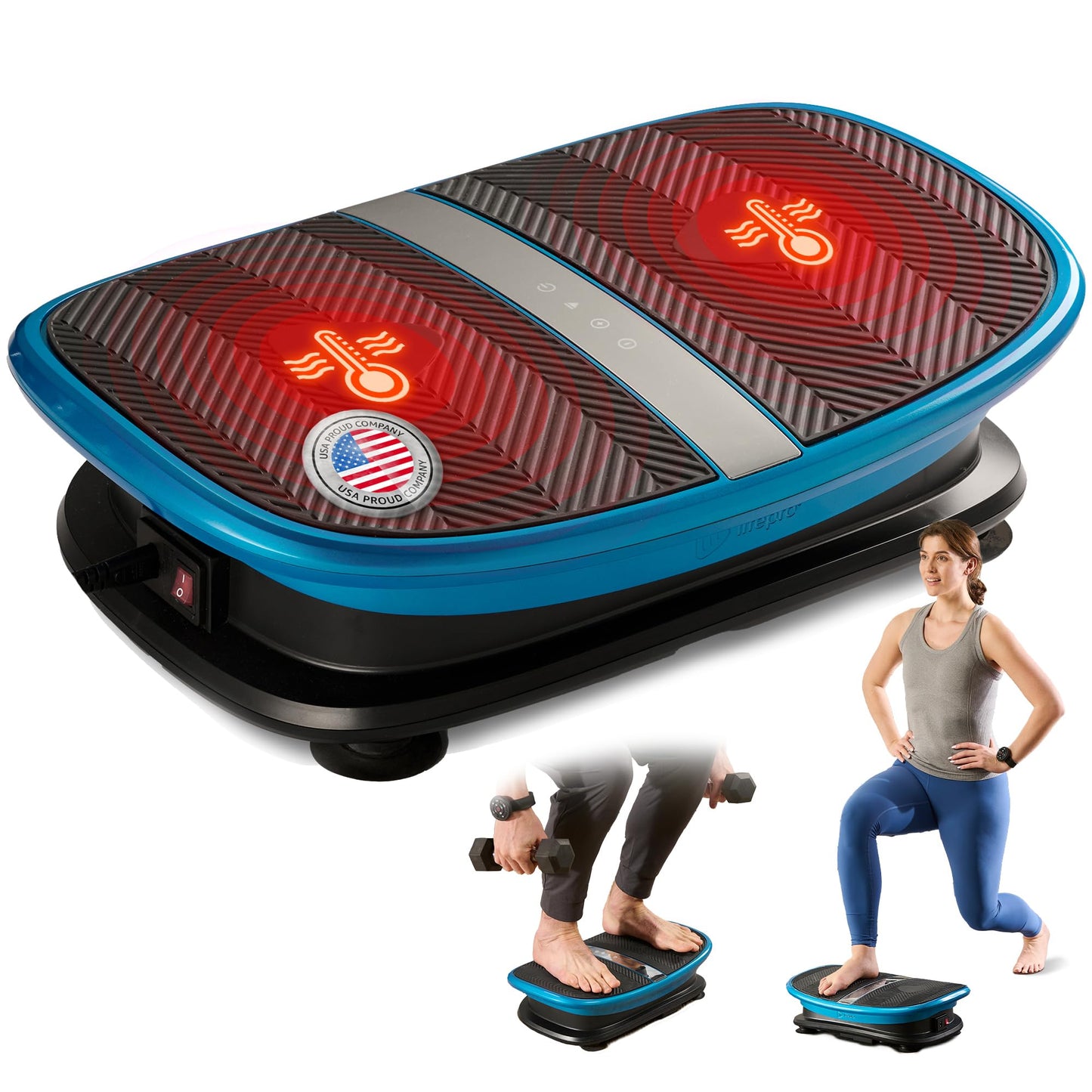 Lifepro Voice-Controlled Vertical Motion Vibration Plate for Lymphatic Drainage with Heat Therapy – Whole Body Curved Vibrating Platform for Muscle Relaxation & Recovery, 265 lb Max Load