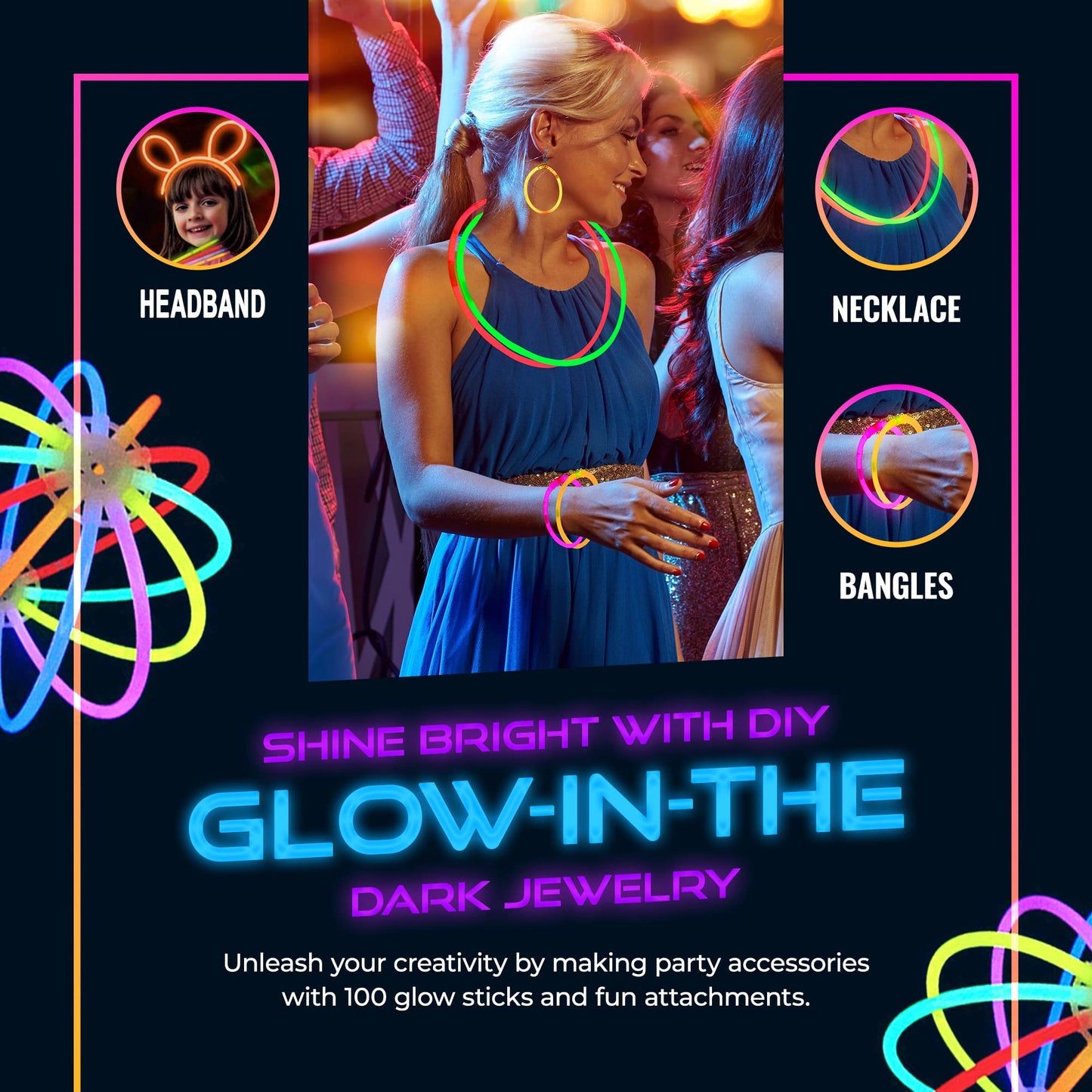 248 PCS Glow Sticks Halloween Party Pack - 100 Pcs 8 Inch Glow sticks, 6 Pcs Glow Sticks Wands – Create Glow In The Dark Necklaces, Bracelets. Neon Light Sticks Decoration For Parties Favors Glow