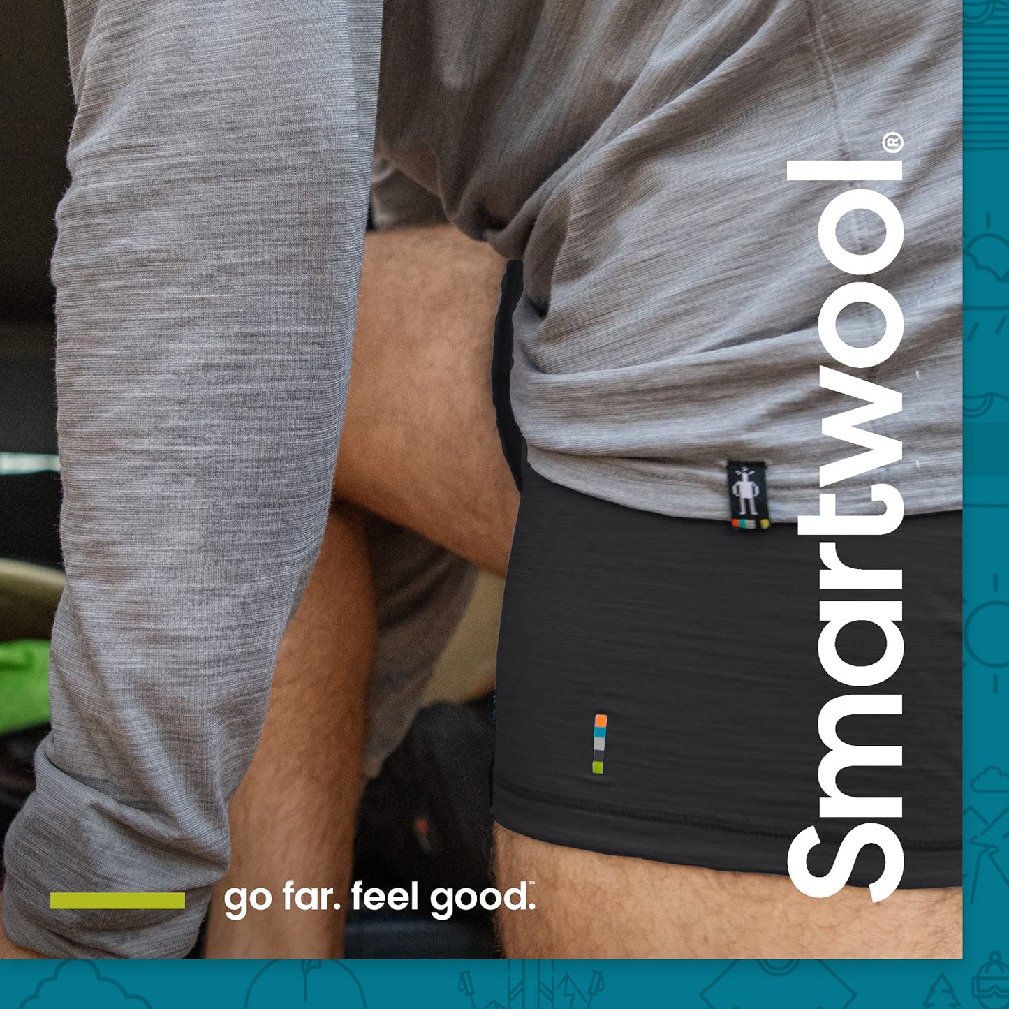 SmartWool Men's Intraknit Thermal Merino Base Layer Bottom - Charcoal Heather-Black - Large