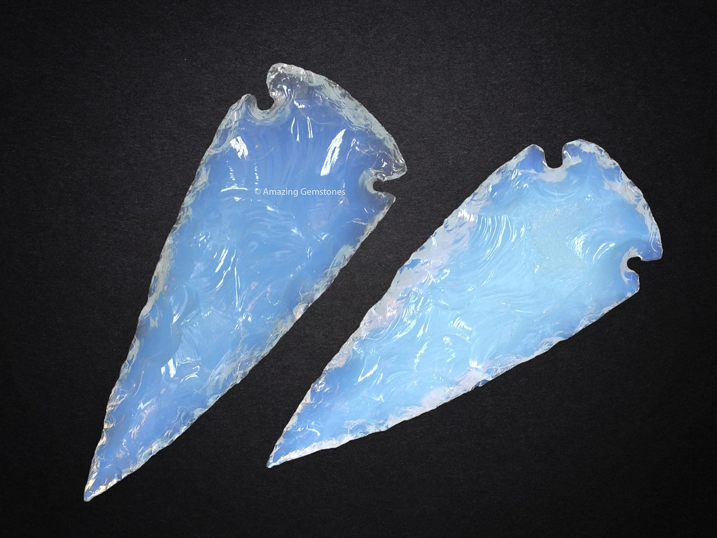 Amazing Gemstone 2 Pieces Opalite Arrowhead, Crystal and Healing Stone Flint Rock Arrow Head - 2 to 3 Arrowheads for DIY Project Craft Point Jewelry Making