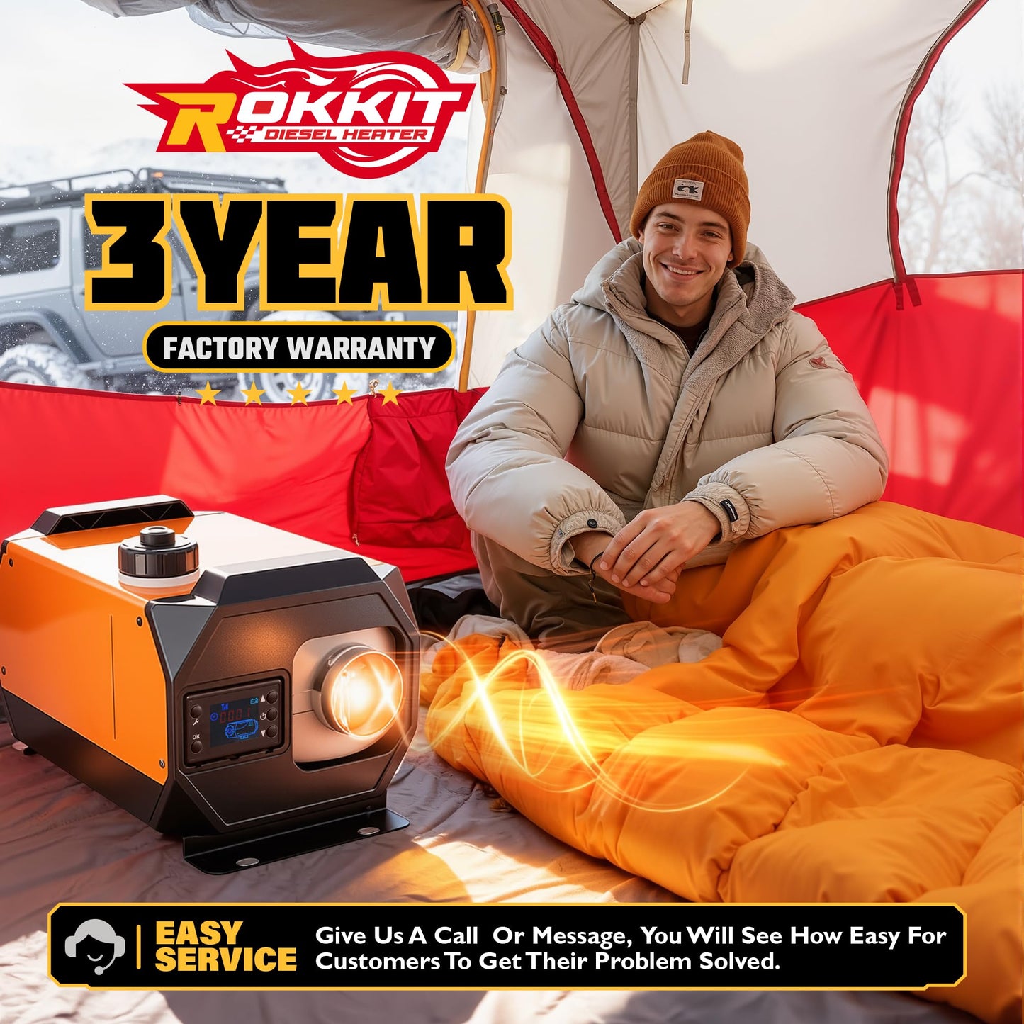 Diesel Heater - 12V/110V 8KW Diesel Heater, All in One Portable Diesel Heater with LCD Switch, Remote Control, Muffler for Truck, RV, Home, Car, Campers, Boat