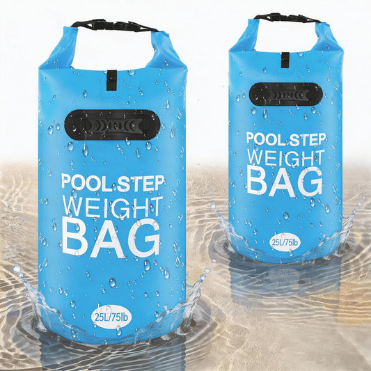 2 Pack 75lb Heavy Duty Pool Ladder Weights, No Breaken Pool Step Weights for Above Ground Pools, 500D PVC Waterproof Pool Stair Weights Pool Sand Bags for Above Ground Swimming Pools Stair (Sky Blue)