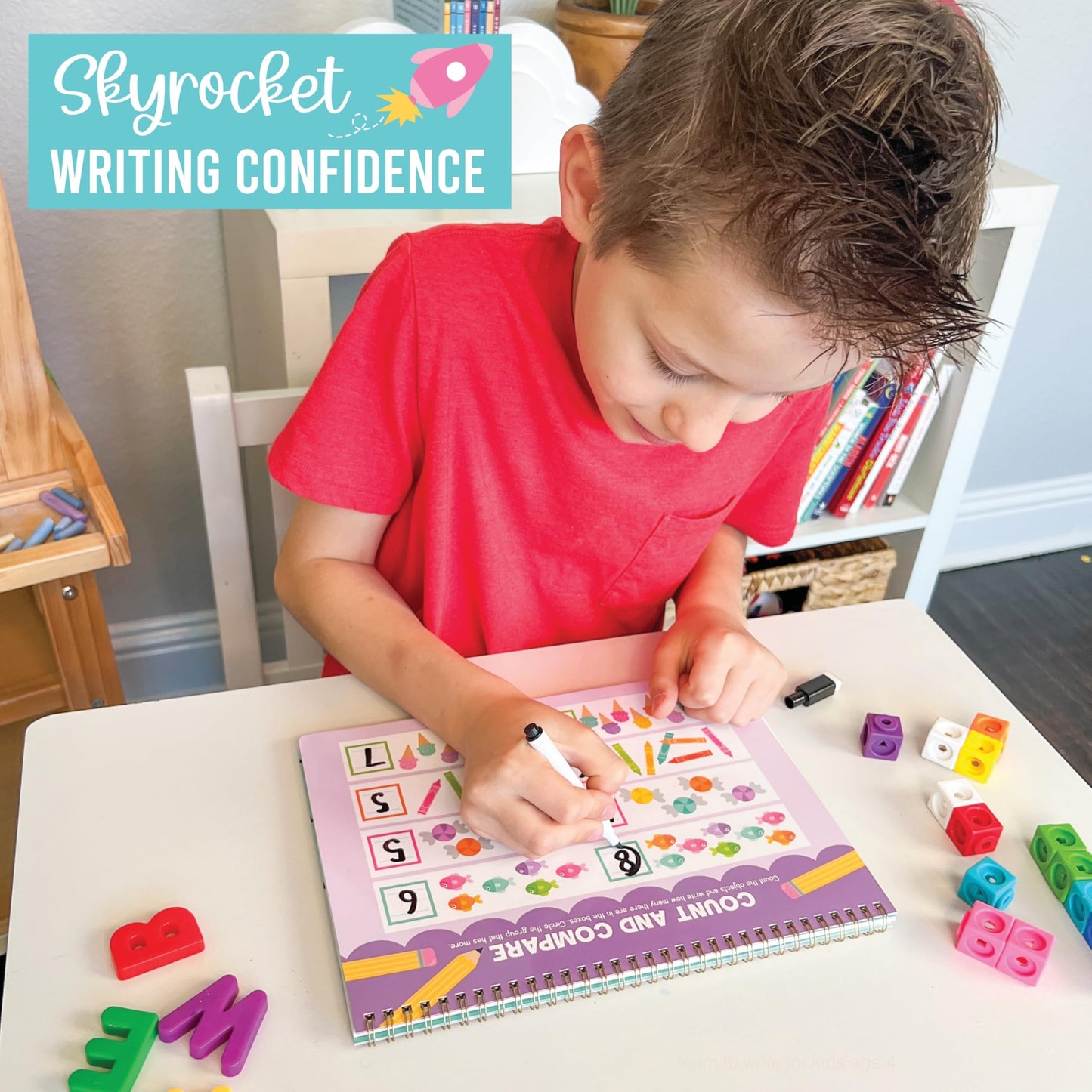 Hadley Designs ABC Tracing Books Kids Ages 3-5, Preschool Workbook Learn to Write, Dry Erase Writing Practice Kids Age 3-5, Letter Tracing Prek Workbook Age 4, Preschool Learning Activities Busy Book