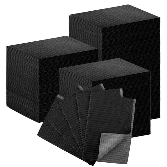 240pcs Disposable Nail Mats Foldable Nail Paper Towels, Table Acrylic Nail Practice Sheet, 3 Ply Waterproof Clean Nail Table Practice Mat for Salon Manicure Tattoo,Nail Art Accessories 13"x18" (Black)