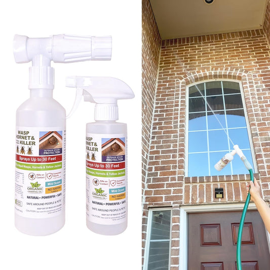 192 oz Wasp Spray, Organic Peppermint Oil Hornet Killer, Wasp Nest Spray, Wasp Spray Long Range 30 ft Self Defense, Kill&Repel Wasp, Hornet, Yellow Jacket,Bee & Bugs. Wasp Spray Concentrate, Pet Safe