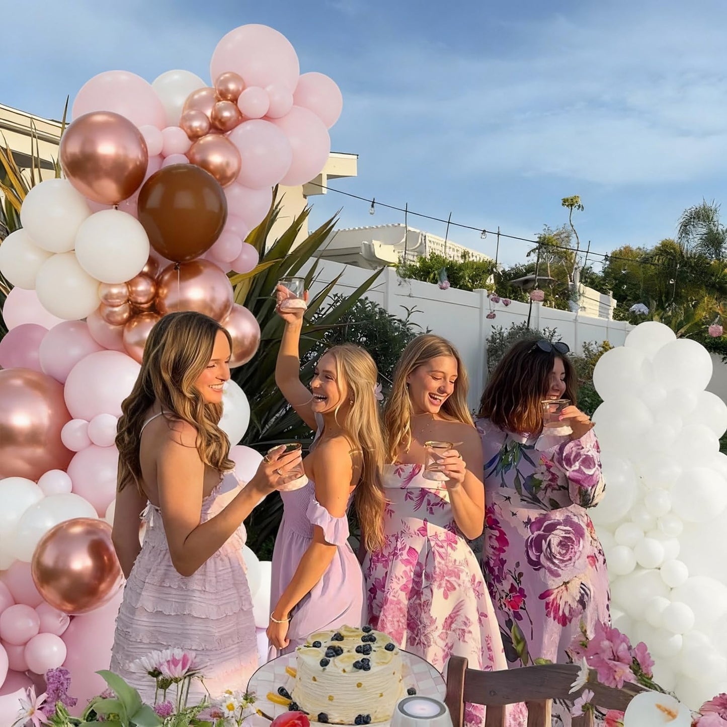 Dusty Pink Balloon Arch,Boho Balloon Garland with Blush Pink and Brown Rose Gold White Sand Balloons for Girl Baby Shower Bridal Valentines Day Wedding Birthday Party Decorations
