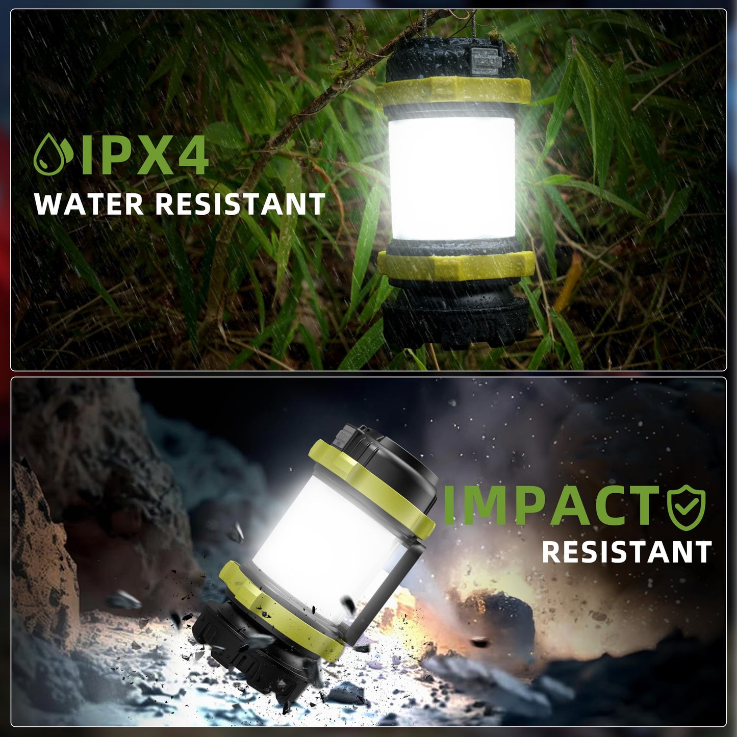 AlpsWolf Camping Lantern Rechargeable , Alpswolf Camping Flashlight 4000 Capacity, 6 Modes, IPX4 Waterproof, Led Lantern Camping, Hiking, Outdoor Recreations