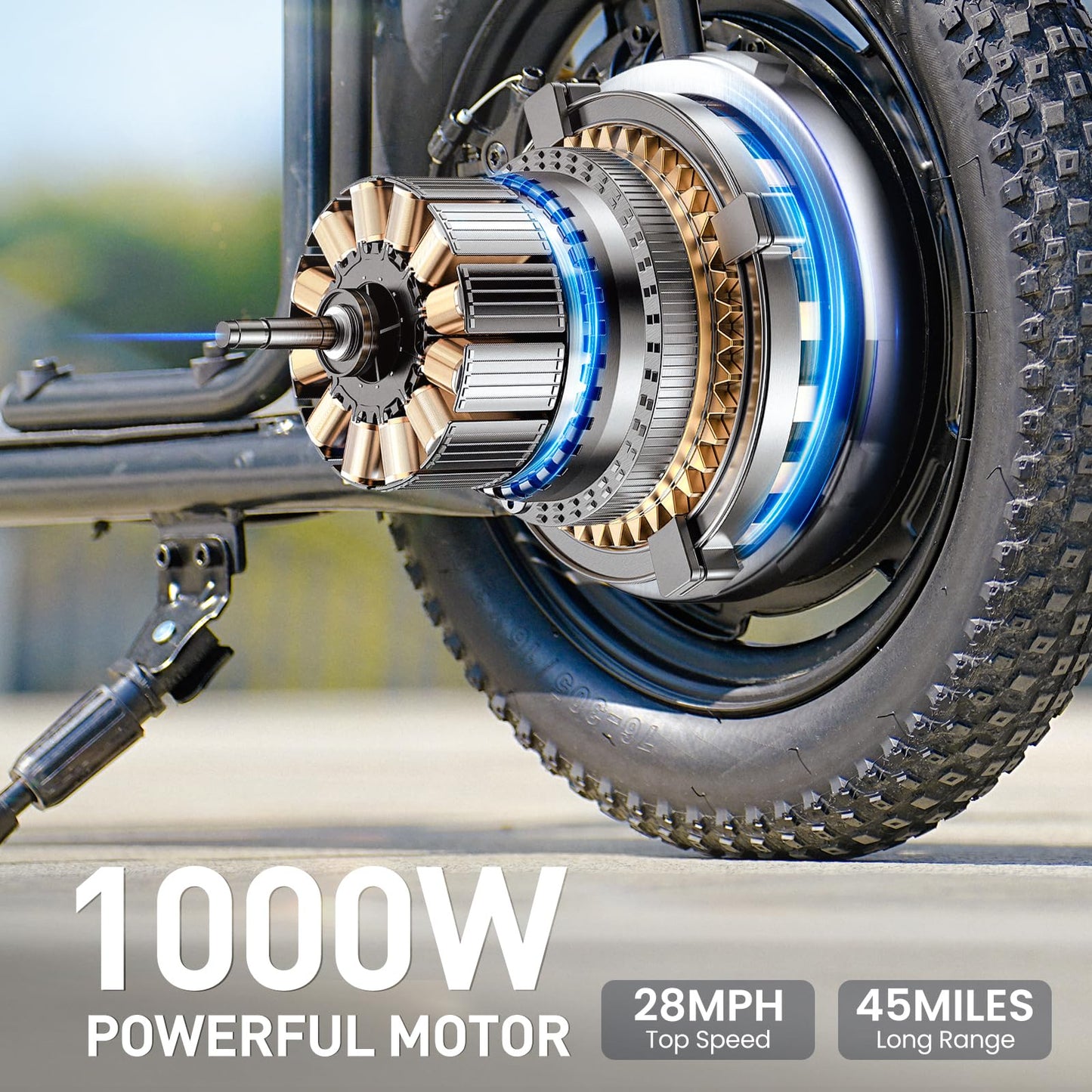 iScooter F7 Electric Scooter Adults, 28 MPH Top Speed & 45 Miles Range, 16'' Fat Tire Scooter for Adults, Detachable Seat & Adjustable Handlebar, 1000W Powerful Motor Electric Scooter with Seat