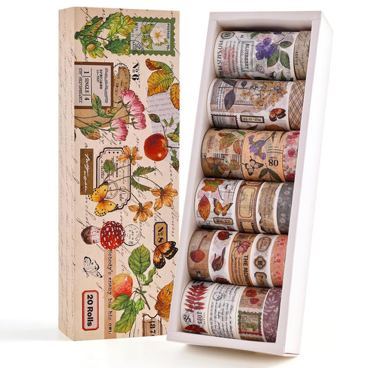 25 Rolls Christmas Gift Washi Tape Set, Festivals New Year Decorative Tapes for Scrapbooking, Junk Journal supplies, DIY Crafts Gift, Party Decorations, Bullet Journaling, 5-50mm Wide 9.84ft long/Roll