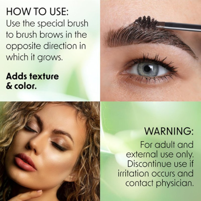 Nabila K Brow Fixx Tint & Shaper - Waterproof Brunette Eyebrow Gel for All | Travel Size 0.11 oz