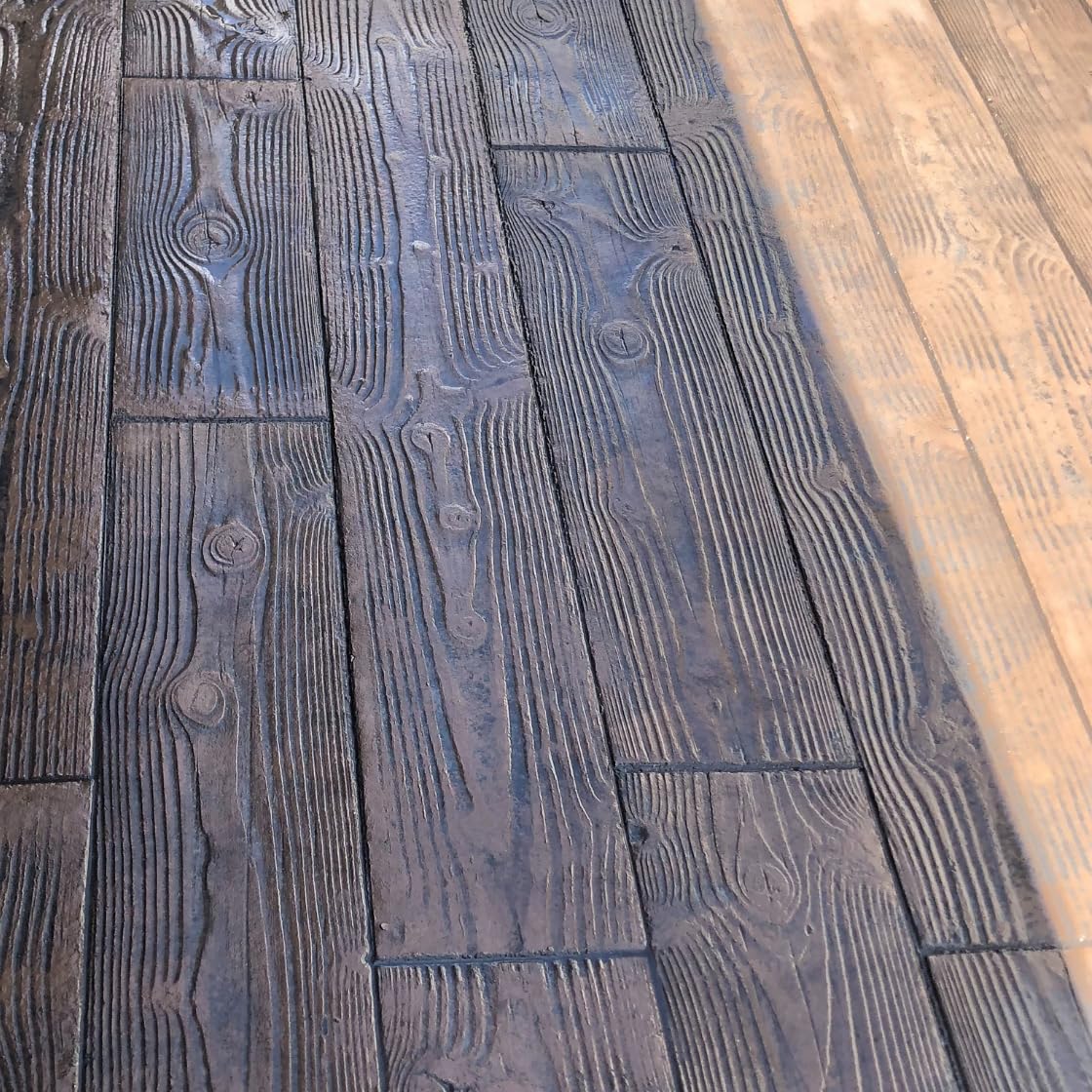 9" Natural Wood Concrete Stamps Set of 9 - Durable Polyurethane Rigid&Flexible Mats for Driveways, Walkways and Patios SM 5000/S-9