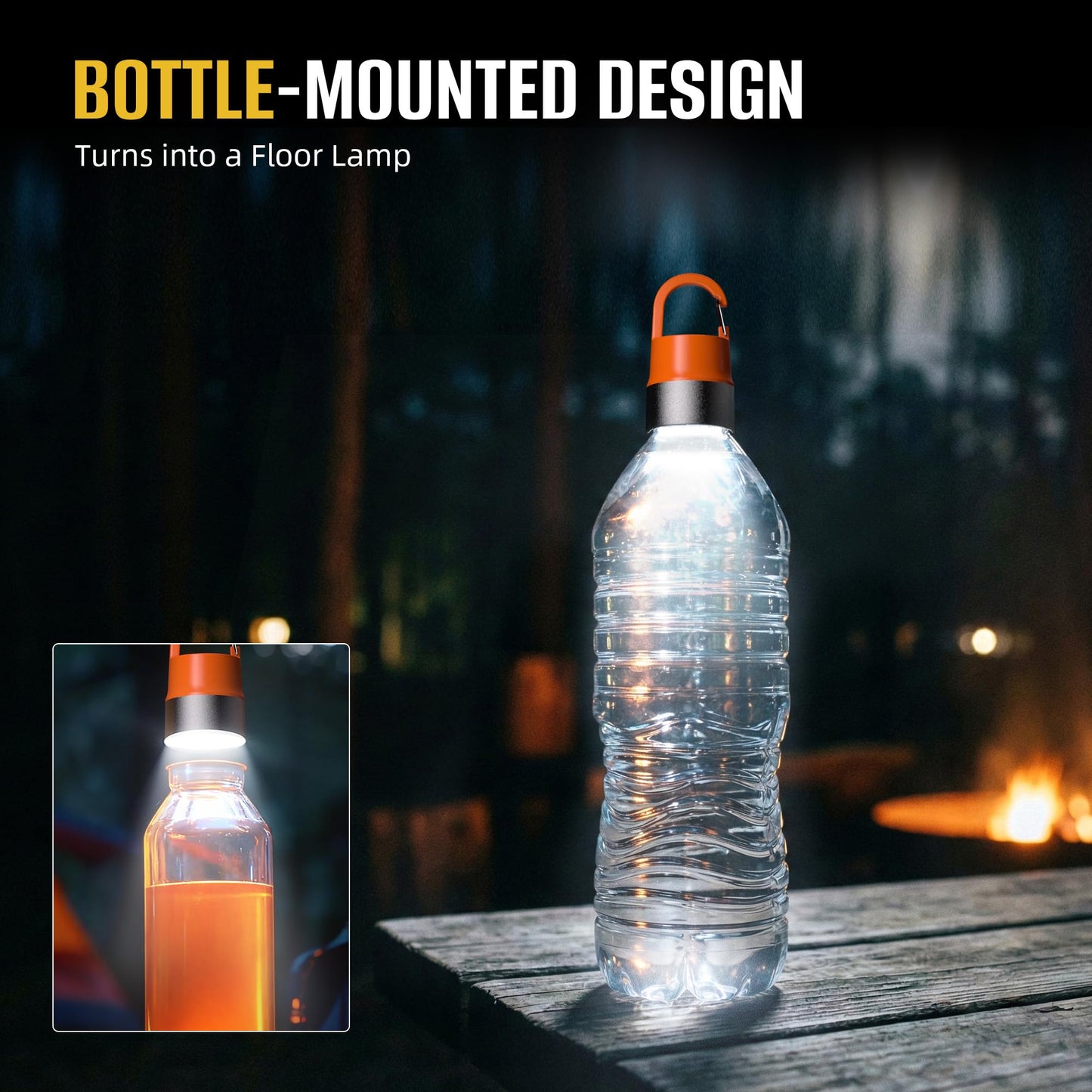 3-Pack Rechargeable LED Camping Lanterns, Mini Tent Light with 10 Modes & Hanging Clip, IPX5 Waterproof Small Outdoor Ambient Lighting for Hiking, Emergency, Fishing (Mixed Colors