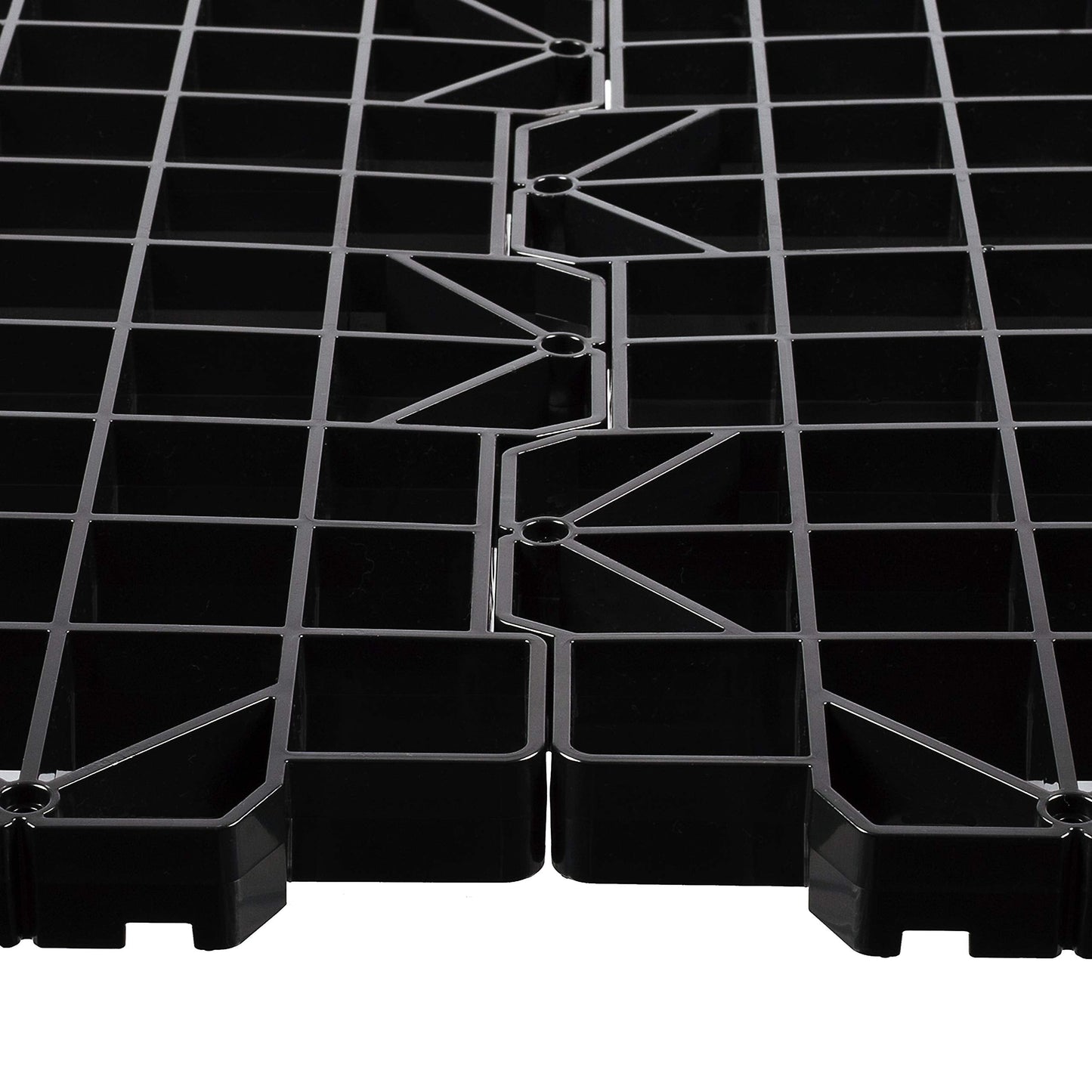 Attic Dek Flooring Storage System, Walking Deck Pallet Boards for Attic, Easy Installation Floor System for Garage, Roof and More, 4 Panels Included - Black