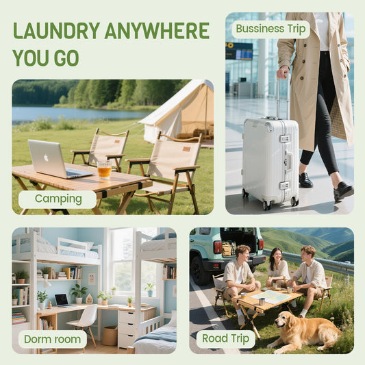 2L Mini Washing Machine, Portable Underwear Washer with 3 Modes (5-Min Wash, 5-Min Rinse, 3-Min Spin), Leakproof & Detachable Design, Drain Hose, Deep Cleaning for Underwear, Socks & Baby Items