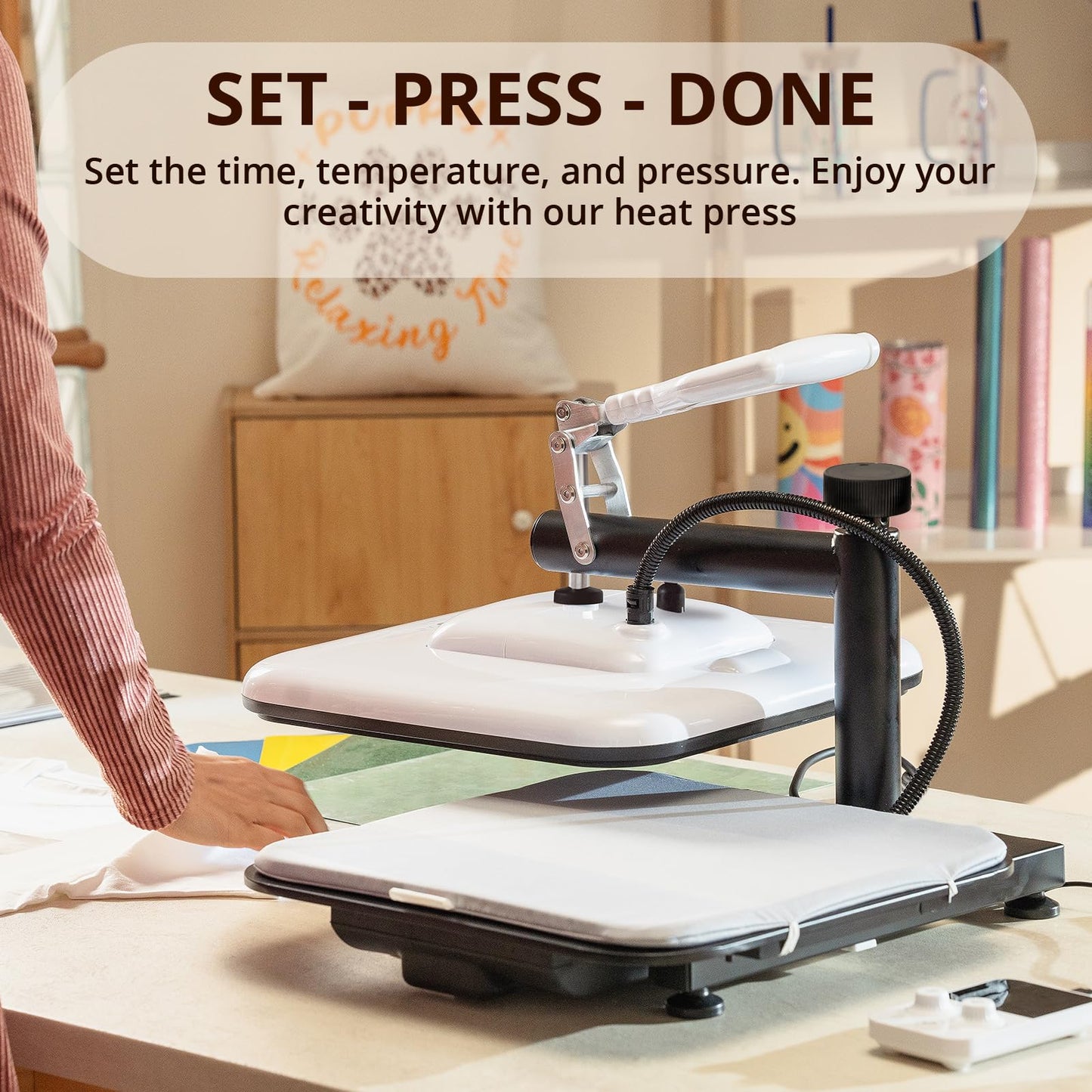 HTVRONT Heat Press Machine 15x15 - Swing Away Heat Press Machine for T Shirts - Professional Heat Press for Sublimation, Vinyl, Heat Transfer Projects, Heats Up Fast & Distribute Heat Evenly