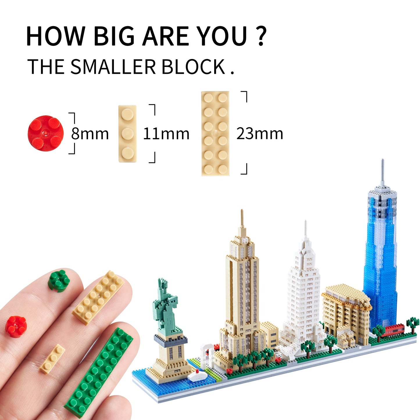 KLMEi City Architecture New York Skyline Micro Building Blocks Set for Adults NYC Skyline Collection Model Kit for Adult Age of 14+ 3452 Pieces