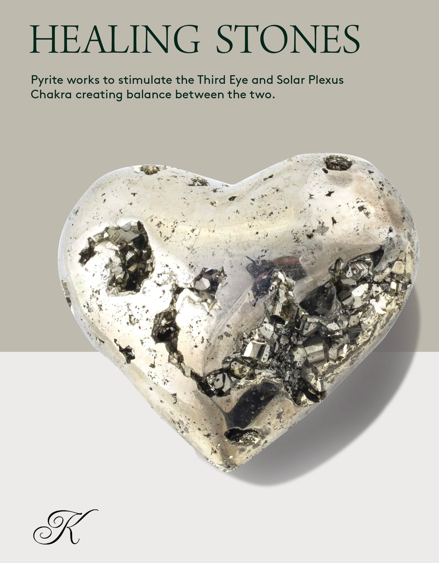 KALIFANO Pyrite Heart Cluster - High Energy Iron Piedra Pirita with Healing Properties (Information Card) Fools Gold Rock Reiki Crystal Carving Used for Increased Willpower and Manifestation